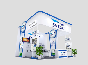韩国SNTEK光伏能源设备小面积展台设计效果图