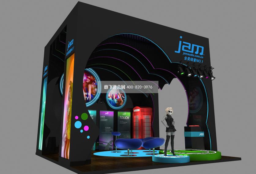 JAM内衣展台设计效果图,小面积展台设计效果图