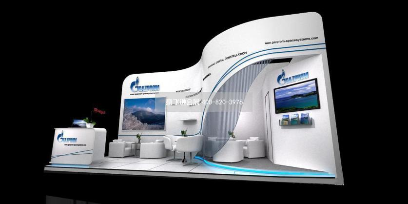 Gazprom天然气公司能源小面积展台设计效果图